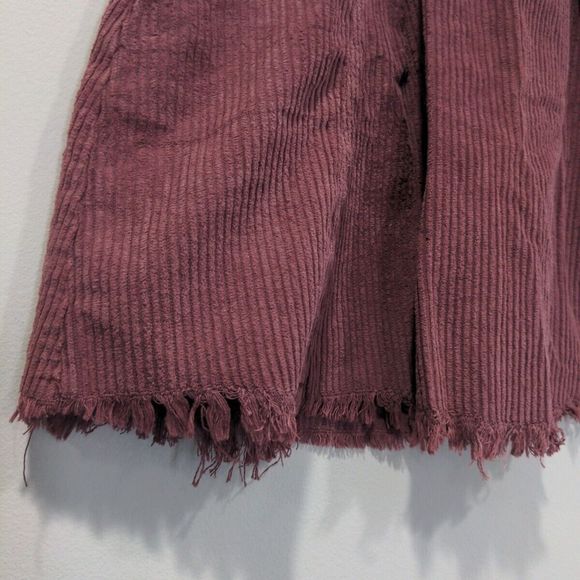 Free People Womens Kendall Corduroy Mini Skirt Size 2 Purple Raw Hem High Rise - Picture 3 of 10